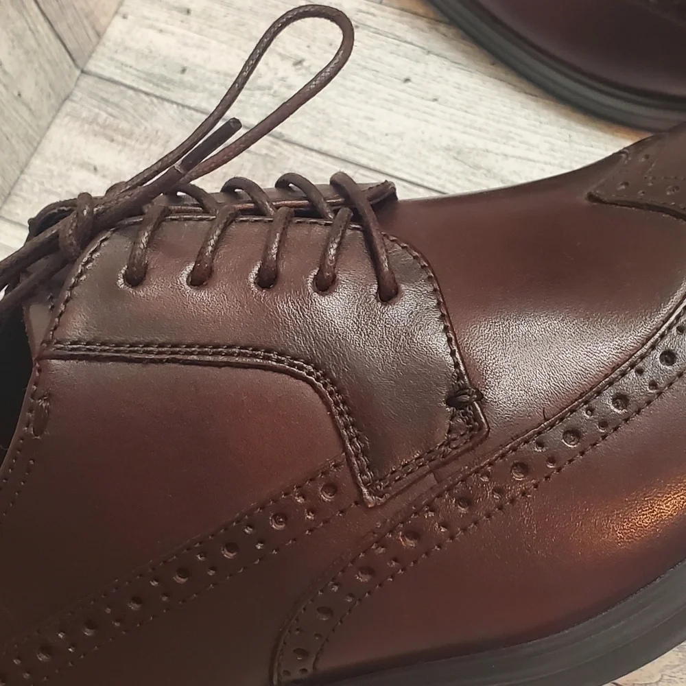Aldo Men's Dark Brown Leather Wingtip Fratisekflex Oxford shoe Size 8 #4‎